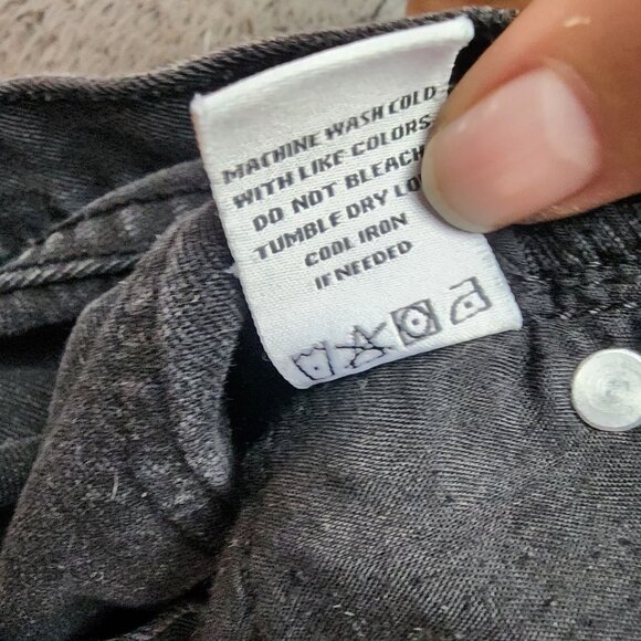 Princess Polly Jeans Womens 4 Black High-Waisted Button-Fly 100% Cotton - Picture 5 of 13